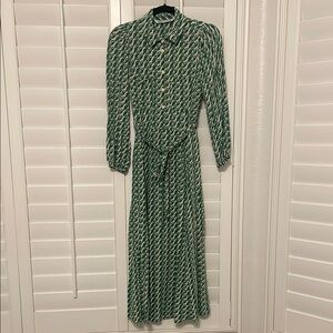 Zara Green Patterned Women's Dress
